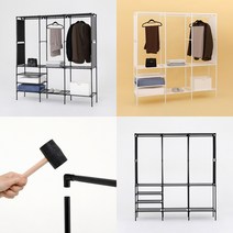 무볼트 DIY 심플 간이옷장 3단 조립식 오픈형 자취 원룸 싱글 학생옷장 행거, 간이 옷장 3단 - 화이트
