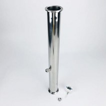 2 quot51mm OD64mm L 500mm 온도 측정용 써모 웰 니플이있는 트라이 클램프 파이프 일체형 용접 어댑터 SS304, Without Thermometer