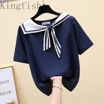 [Kingfishe]여상 리본 반팔 블라우스 여름 빈티지 셔츠 sd5 68720