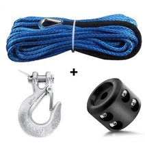 자동차견인고리 하트견인고리 견인로프 줄 후크 악세사리 스트랩 인테리어 차량용 7700lbs 윈치 라인 케이블 윈치 스토퍼 고무 atv suv utv 트럭 오프로드 액세서리, 블루 실버 블랙