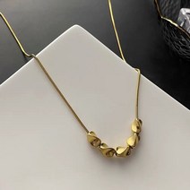 스테인리스 심플 오연주 목걸이 ins 스파클링 매니아 18K 골드 뱀사골 체인