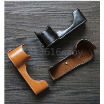 카메라 케이스 가방 leather half body set cover for sony a7ii a7m2 a7iii -a7r3 a9 a6000 a6300 a6500 a5000, rx1r 블랙