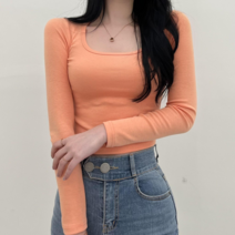 투디 베이직 스퀘어넥 크롭티 긴팔티 이너 6color