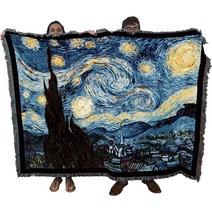 빈센트 반 고흐 별이 빛나는 밤 담요 순면 카페트 패브릭-미국산 (72x54)인치
