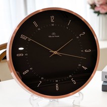 모던 아트 로즈골드 인테리어 벽시계, 블랙