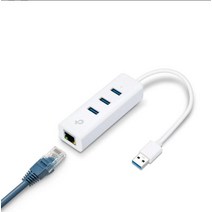 TP-Link 이더넷 어댑터 OS 3.0 휴대용 3포트 허브 1기가비트 RJ45 포트 네트워크 지원 윈도우 7/8/8.1/10, USB 3.0+ 3-Port Hub