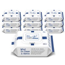 [미엘] 닥터클린 손세정 물티슈 60매 10팩 알콜 소독 향균티슈