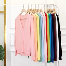 여성 찰랑 브이넥 V 니트 가디건 17 Colors 레이온 폴리