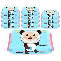 달곰이 아기물티슈 데일리 베이직 캡형 12팩 80매, 80매입 x 12팩