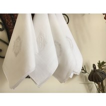 라이팡팡 면 100% 수작업 여성 손수건 자수 레터링 손수건 스치미타올 여생일 선물