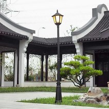 가로등폴대 조명 가로등 아파트 단지 가든 테라스, 1.45m-블랙-싱글 헤드 대형 육각 정원조명