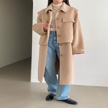 다잇템 여자 수제 박시핏 울 트렌치 FW 코트