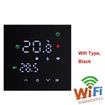 실내 온도 조절기 보일러 minco home m3h smart wifi tuya touch screen thermostat electric floor heating Boiler, 와이파이 블랙, 전기 난방