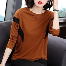 Makone 여자 봄가을 상의중녀 봄옷 티셔츠 긴팔 40~50대 엄마옷 레깅스 가을옷 겉옷