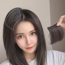 여성 뽕머리가발 헤어뽕 똑딱이 붙임머리 피스, 라이트브라운