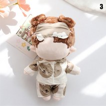 솜인형옷 무속성 솜인형 귀여운 베개 20cm 15cm 인형 3 피스 세트 잠옷 마스크 봉제 옷 이불 수면 침대 제품, 02 3