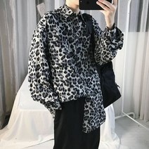 레오파드 셔츠 루즈핏 간절기 남자 표범 호피 남방