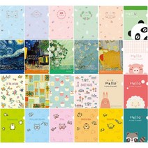 L자 종이 A4 홀더 화일 10매 PP 파일 문서보관 명화 캐릭터, [F04] 플라워 민트