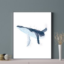 SD포토 우영우 고래그림 인테리어 액자 풍수지리 06. 나르샤, 화이트, SD중형(40X50cm)