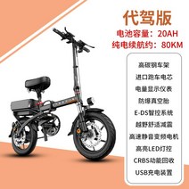 배달용전기자전거 접이식 장거리용 전동, 블랙, 주행거리 80km [배터리 20AH]