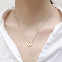 비에이 티타늄 플랫 왕관 원형 써지컬스틸 목걸이