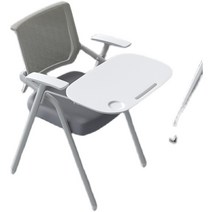 접이식 책상의자 사무용 의자 회의용 회사 수험생, 그린쿠션화이트등받이