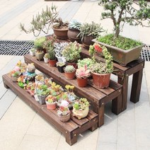 진열대 화분 원목 방부목 계단 선반 나무발판 야외 3단 마당꾸미기 거치대 다용도, P61-가로 90X가로 30X높이 36