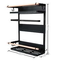 봄햇살 냉장고 부착 철제 자석선반 영양제보관 다용도선반 키친타올걸이 정리선반/다용도선반, 대형 화이트