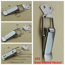 철도금 니켈/304 스테인레스 스틸 걸쇠 패스너 토글 래치 트레일러 스프링 카드 버클 1 개, 03 101 Iron