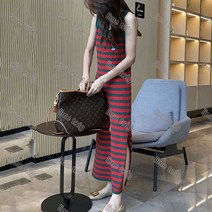 lime twig 여자 여름 나시 얇은원피스 무지개 스트라이프 반팔 원피스 NO.253