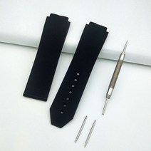 위블로시계줄 휴블럿시계줄 호환 Hublot 빅뱅 시리즈 19mm x 25mm 블랙 남녀 실리콘 시계 밴드 팔찌용 액세