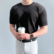 테이크잇 남자 남성 데일리 머슬핏 코듀로이 스판 반팔 티셔츠