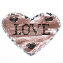 영화사 하트 LOVE 스팽글 와펜 DIY 리폼 의류