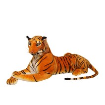 공장 직접 귀여운 호랑이 인형 봉제 인형 현실적인 시베리아 호랑이 인형 인형 큰 위안 베개, 150cm (6KG) 과체중 보충화물 필요, 호랑이 (노란색)