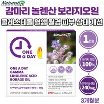 감마리놀렌산 보라지오일 보라지꽃 종자유 보라지유 식물성 오일 기름 필수 지방산 오메가6 영양제 캐나다 직수입, 1개, 1000mgx90캡슐