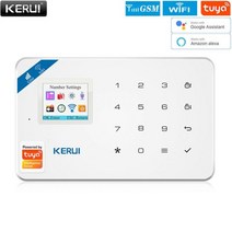 동작감지기 KERUI-W181 홈 보안 경보 시스템 모바일 앱 수신 GSM 와이파이 연결 컬러 사이렌 시스템 화면 무선, KIT1
