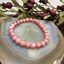 천연석 잉카로즈 원석 팔찌 로도크로사이트 6~6.5mm