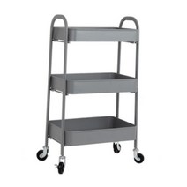 거실 주방수납카트 이동식수납함 3단카트 이동트롤리 카트선반 식당 업소용 서빙용 배식 서빙카, 로크 이동식트롤리 3단 그레이