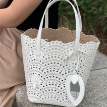 키라임 레이스 아일렛 펀칭 토트백