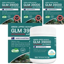 지엘엠 39000 옥타코사놀 비타민 D 호주산 GLM 초록입홍합 관절 뼈 건강 캡슐 영양제 대용량 200캡슐, 4개