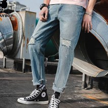 가바바 남성 청바지 가벼운 스트레이트 포인트 여름 데님바지 G37451