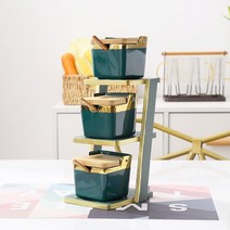 저장항아리 장독대뚜껑 미니옹기 저장용기 항아리 장독 유리 조미료 조미료 상자 소금 통 세트 조미료 보관 상자와 사다리꼴 위아래 대나무 선반, ys107-그린 g