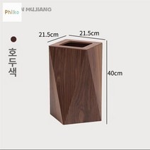 세련된 쓰레기통 휴지통 백화점 호텔 나무디자인 건물, 호두나무 마름모꼴에 뚜껑이 없다.