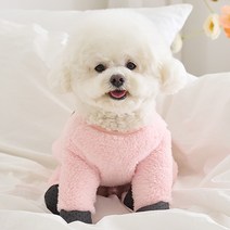 [올인원강아지옷] 하네스슈즈웨어 애견신발 곰털 NEW 올인원 옷 강아지신발, 핑크