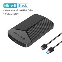 Yottamaster25 인치 HDD 인클로저 SATA to USB 30 어댑터 하드 디스, MicroB 04M Black