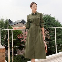 DRN265 가을 셔츠 벨트 원피스