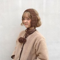 귀도리 방한 모자 머플러 귀여운 꽈배기 귀마개 니트 핸드메이드 겨울
