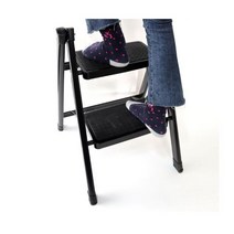 세차 사다리 캠핑 휴대용 접이식 미니 사다리 카라반 차박 발판 1단 2단 3단, 3단 (블랙)