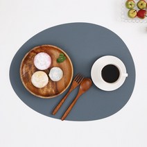 리빙스토리 1+1 실리콘 식탁매트 테이블매트 오벌, 가로425*세로335 두께1.5mm, 오벌(로얄블루)