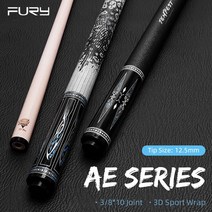 당구용품 당구그립당구큐대 FURY 12 허리케인 당구 큐 스틱 케이스 세트 58 인치 AE1 2 3 4 56 125mm, 2.AE7  125mm